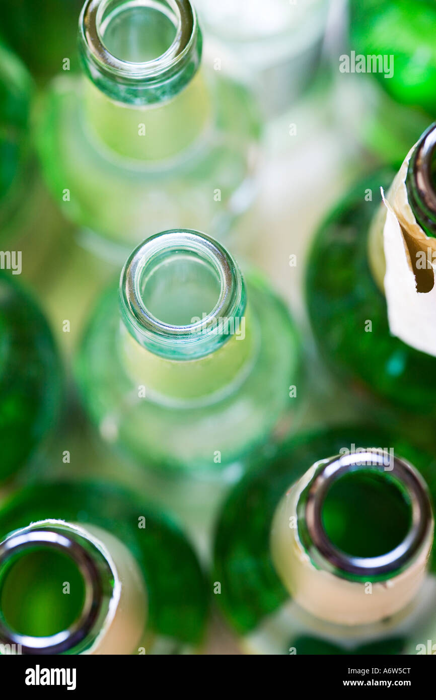 Empty beer bottles in detail Stock Photo Alamy