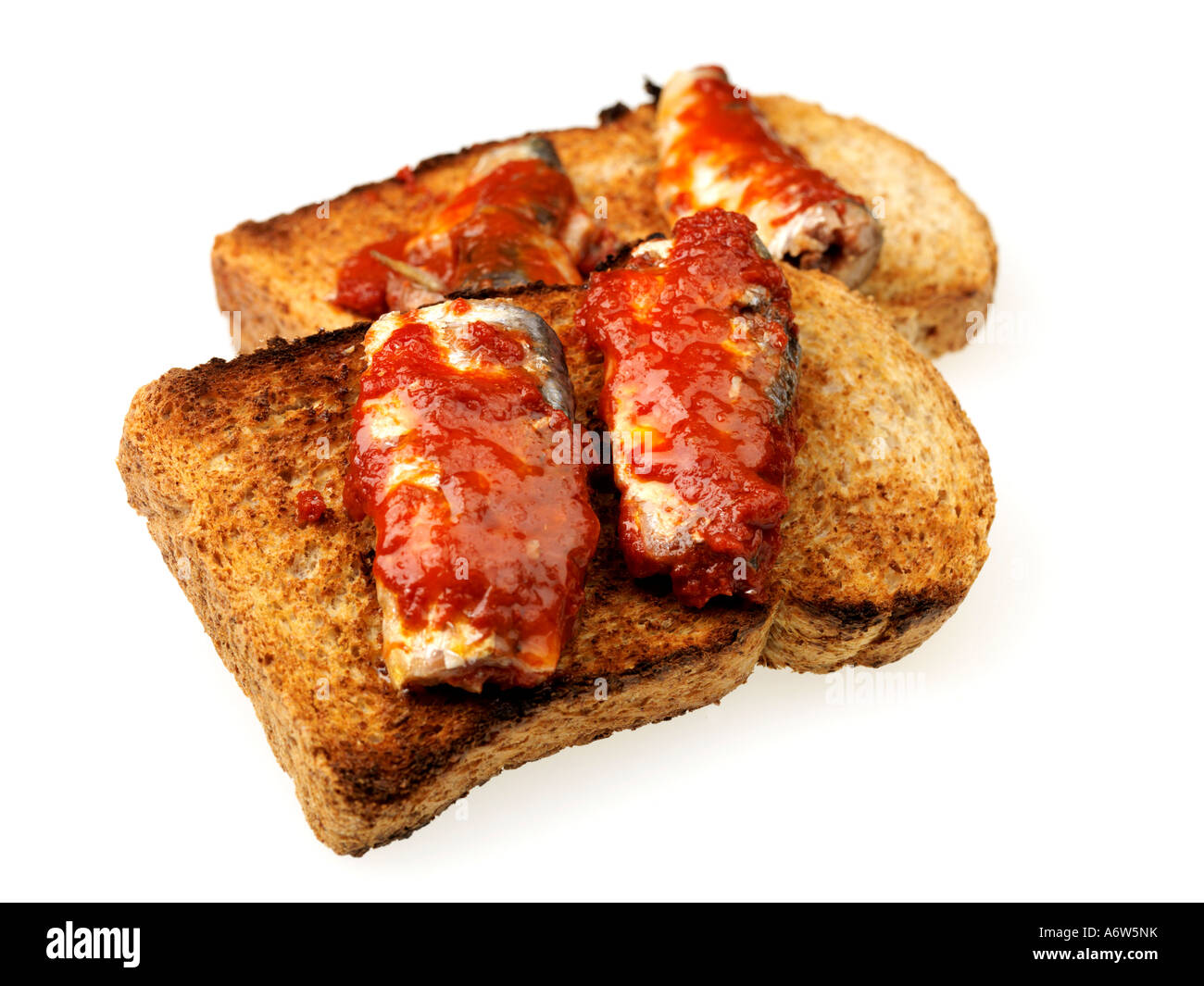 Sardines on Wholemeal Toast Stock Photo Alamy