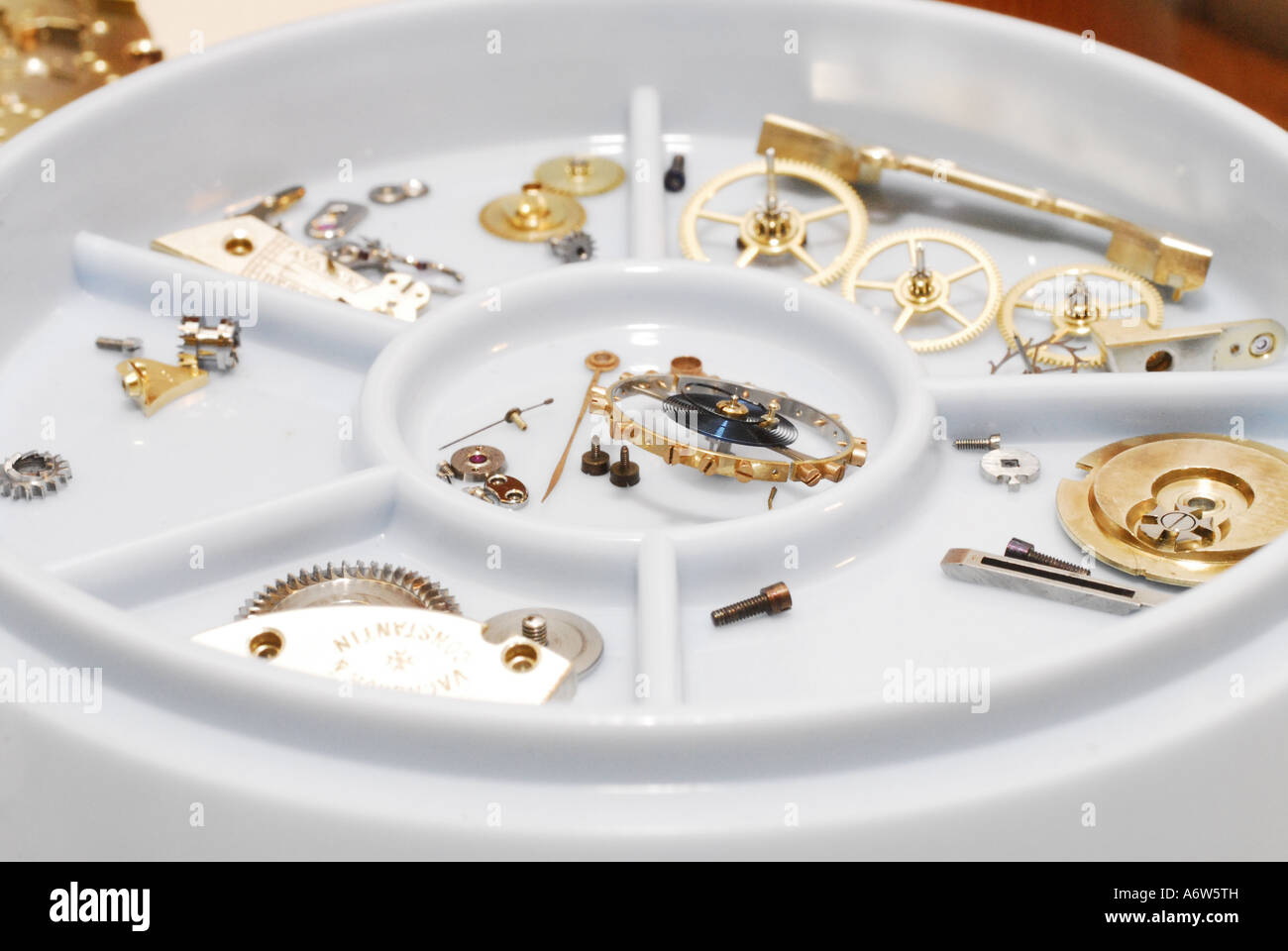 Parts of a pocket watch Stock Photo