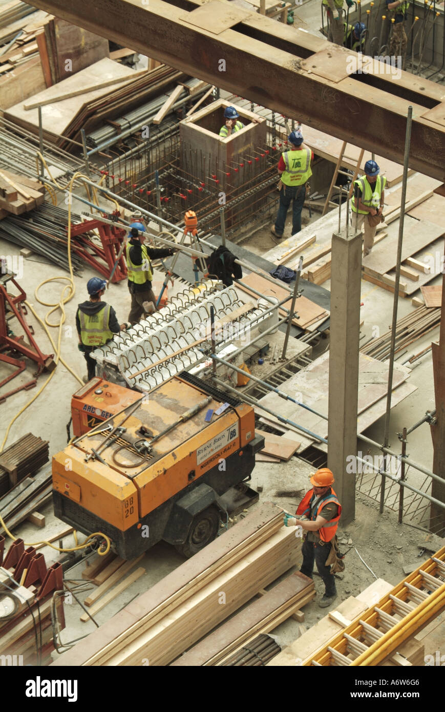 London deep foundations for new office block under construction showing
