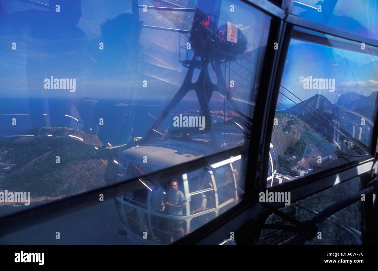 Travel Tourists at Sugar Loaf cable car Rio de Janeiro Brazil Stock ...