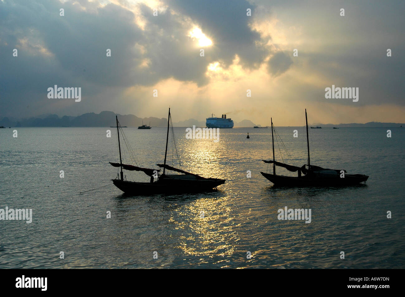 Harbour, Halong City, Vietnam Stock Photo