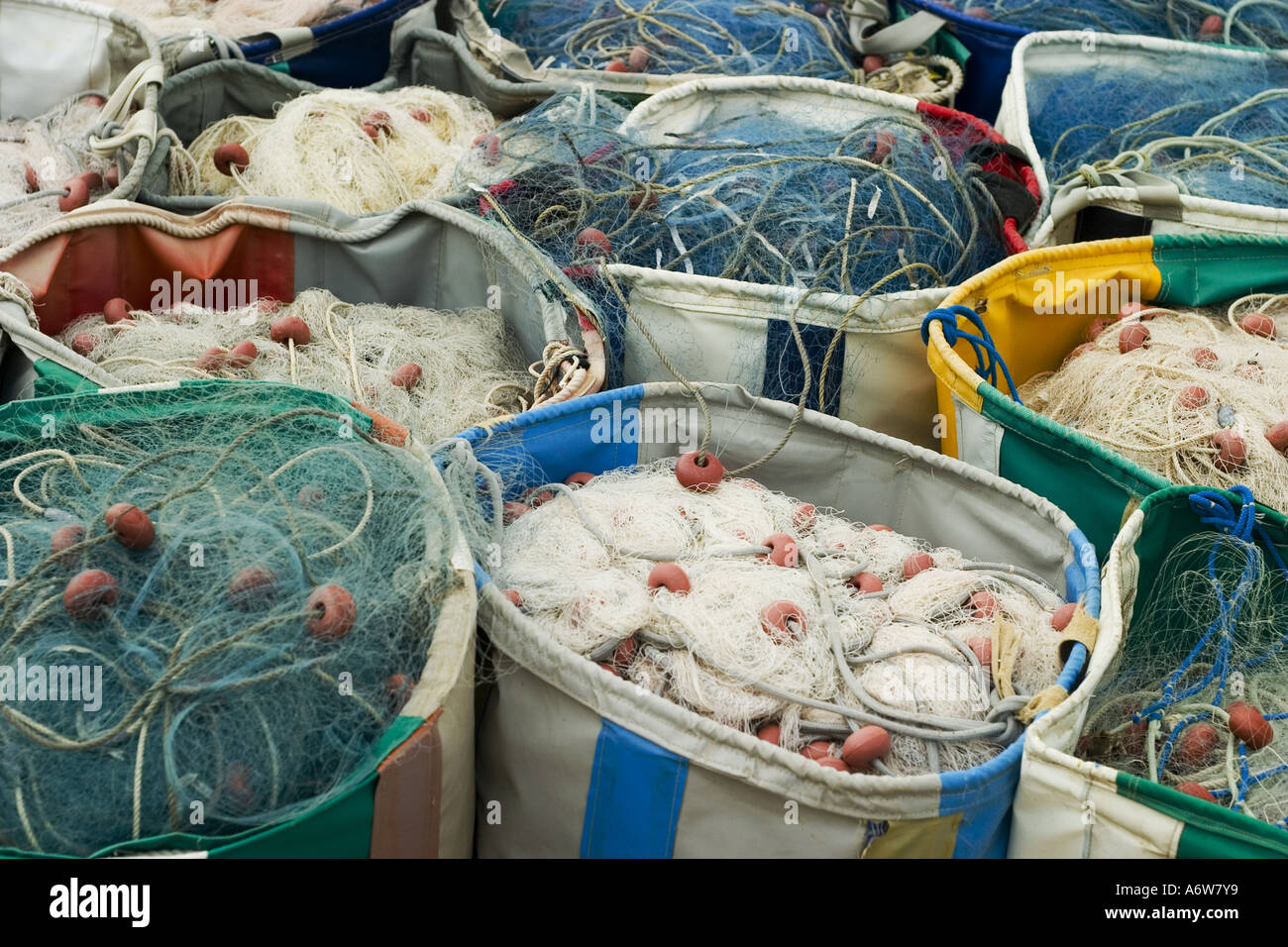 Fishing nets stored in bags Cyprus Stock Photo - Alamy