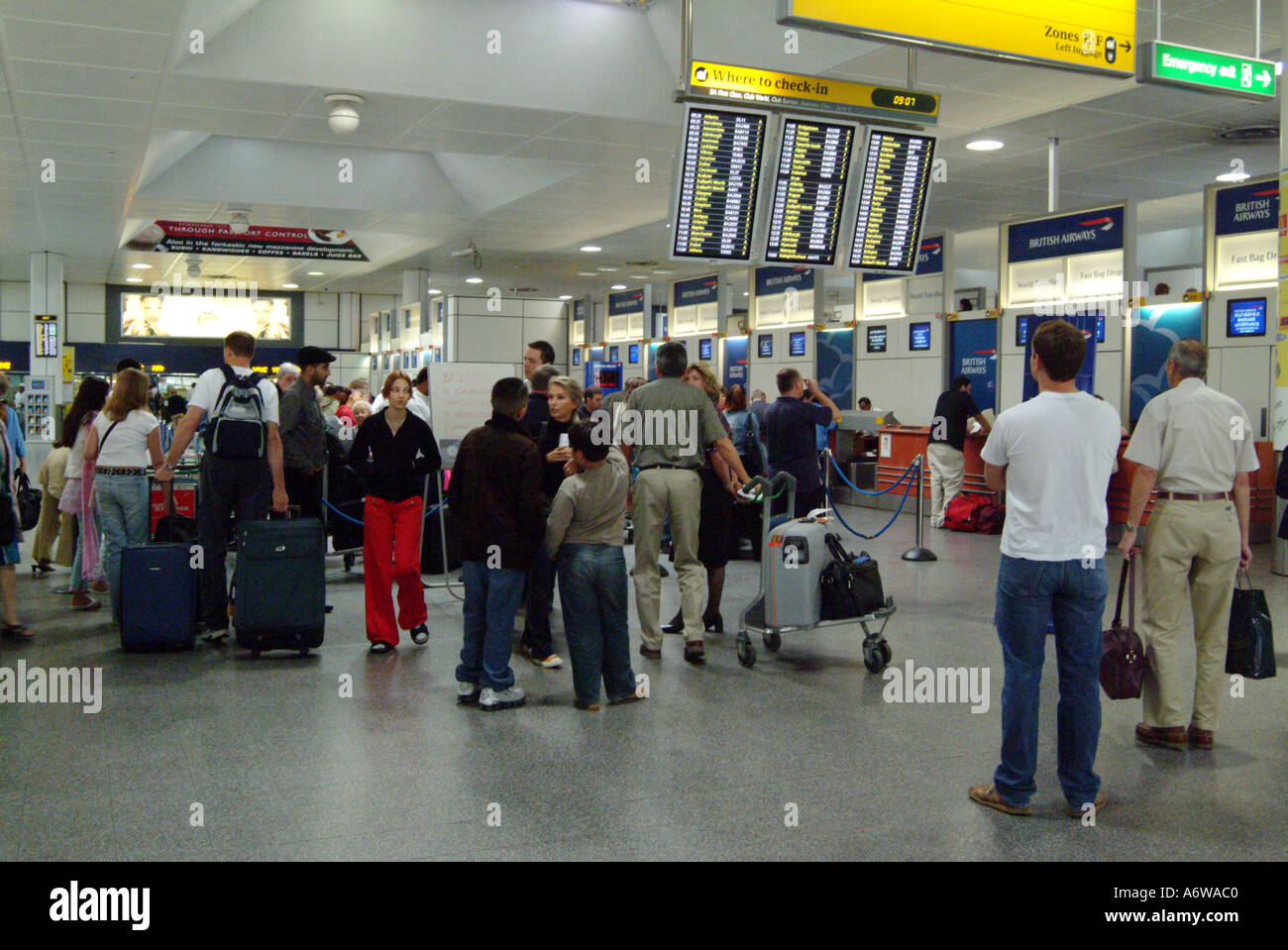 Gatwick Airport London England UK North Departure Terminal Check in Desks Stock Photo Alamy