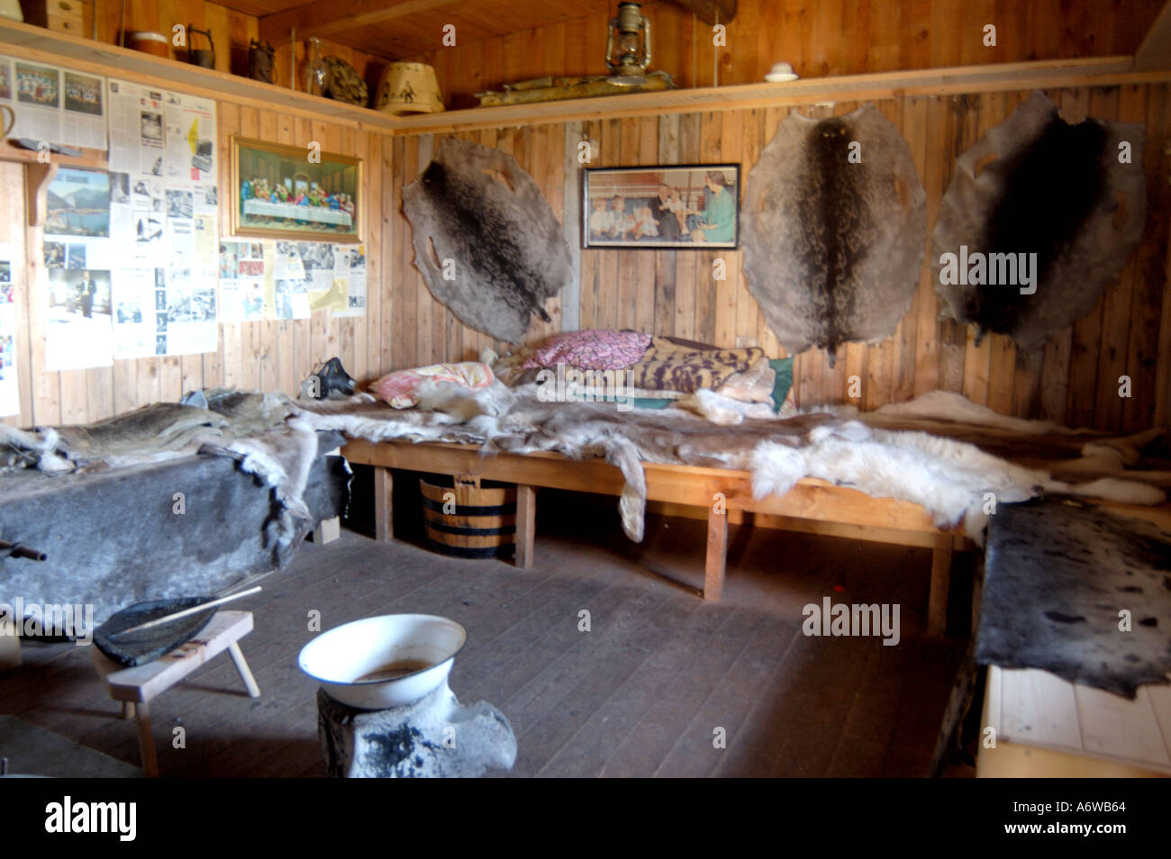 Interior Stone and Sod House Ilulissat Greenland Stock Photo Alamy