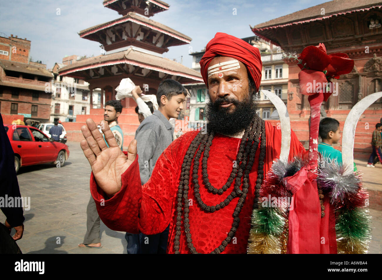 Sadu in Kathmandu s Durbar Square Nepal Stock Photo