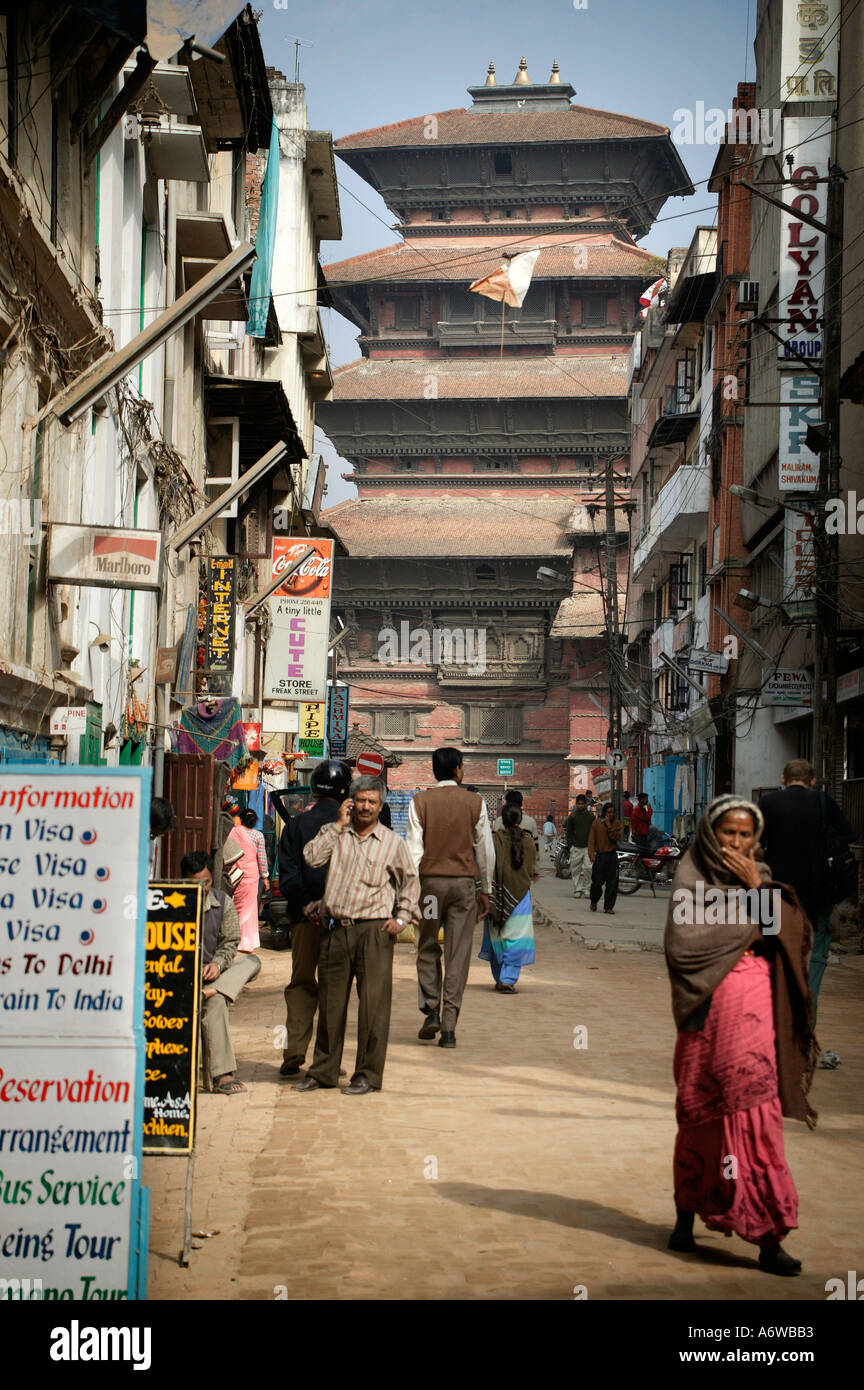 Freak Street off Durbar Square in Kathmandu Nepal Stock Photo