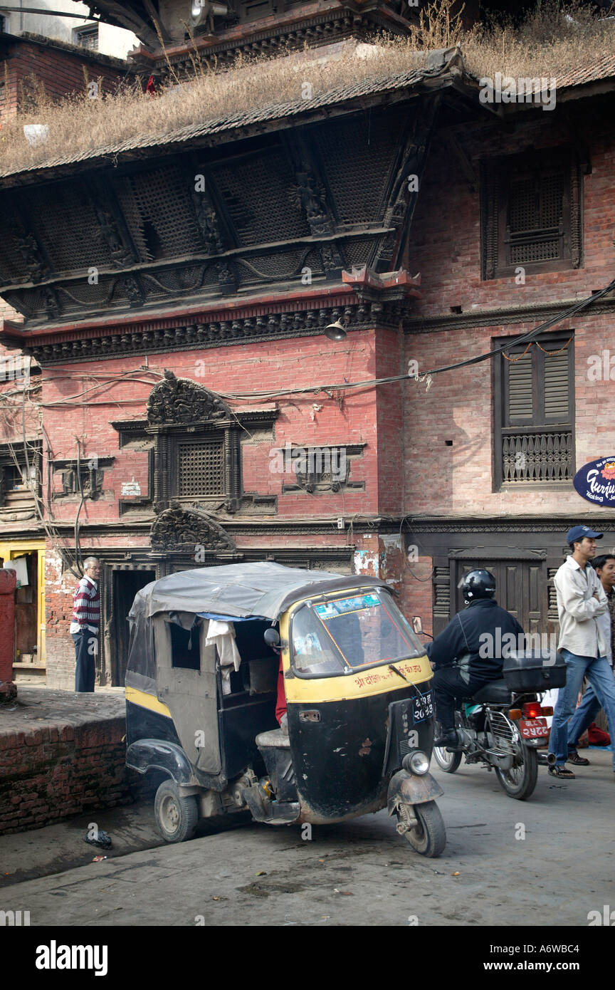 A tuktuk in Nepal s capital Kathmandu Stock Photo