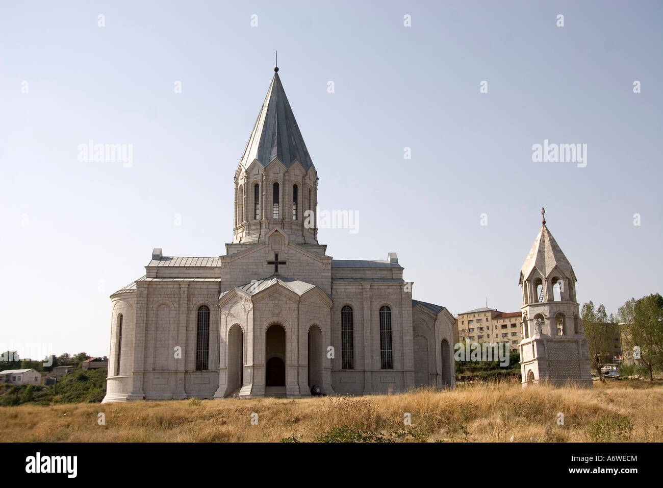 The restored Ghazanchetsots Cathedral in Shushi, Nagorno-Karabakh. Stock Photo