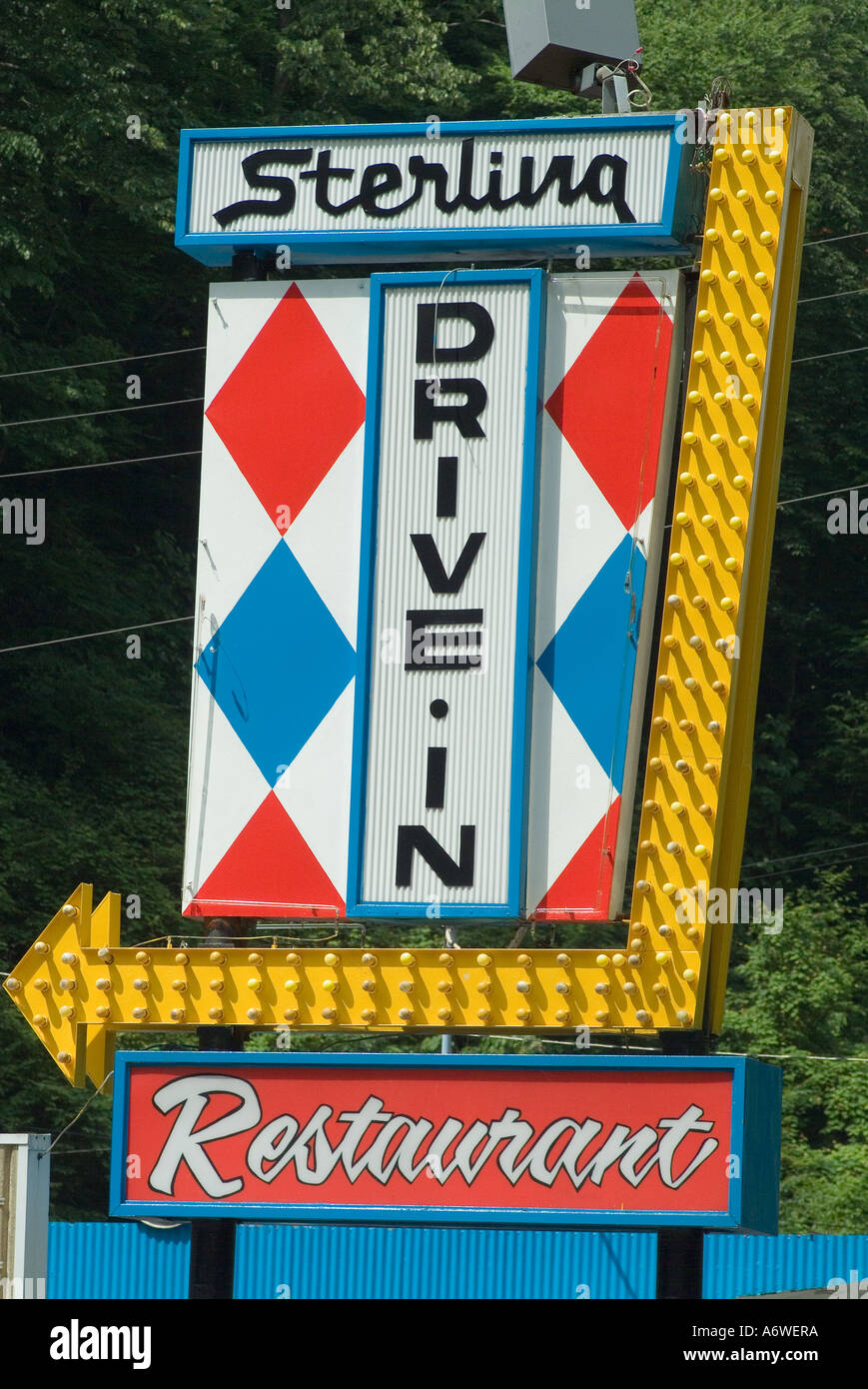 Drive-In restaurant sign, Pineville, West Virginia Stock Photo