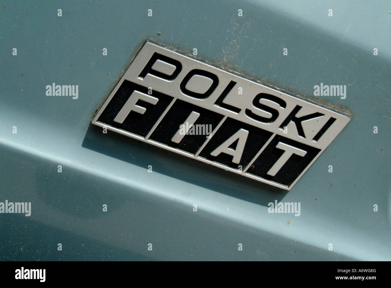 detail with the emblem of Polski Fiat Stock Photo