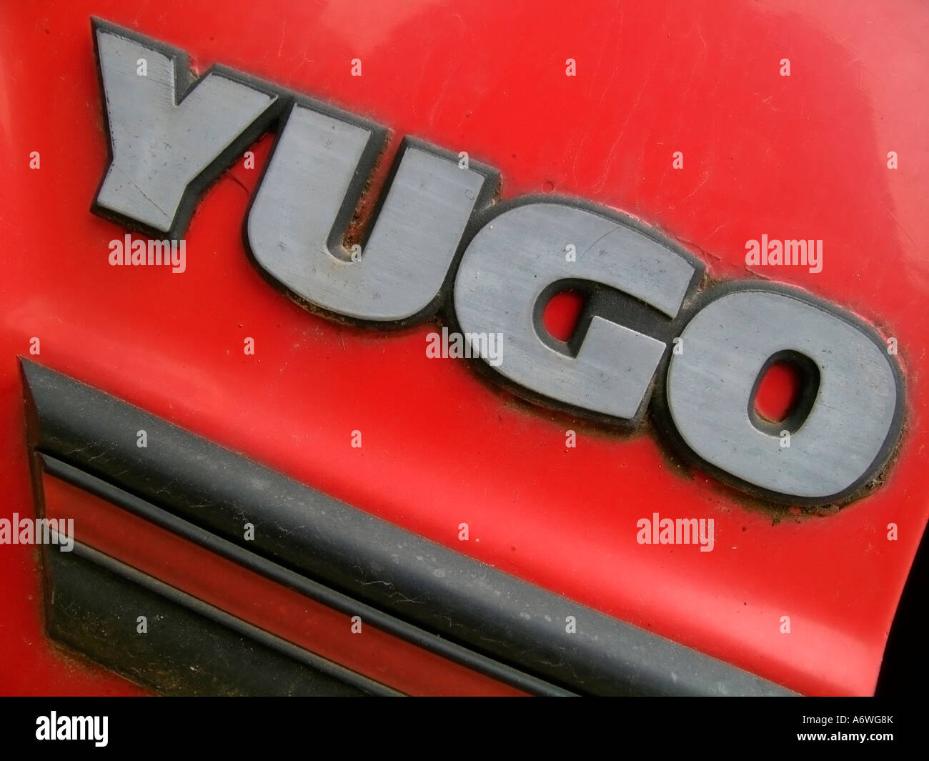 detail of Yugo from Yougoslavia Serbia from Zastava Yugo Automobili in Kragujevac Stock Photo