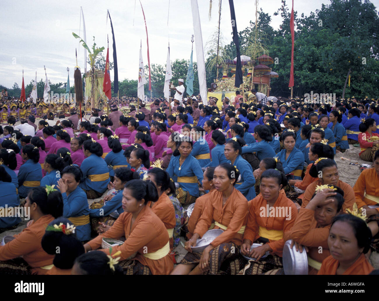 Asia, Indonesia, Bali. Kuta Beach purification ceremony Stock Photo Alamy