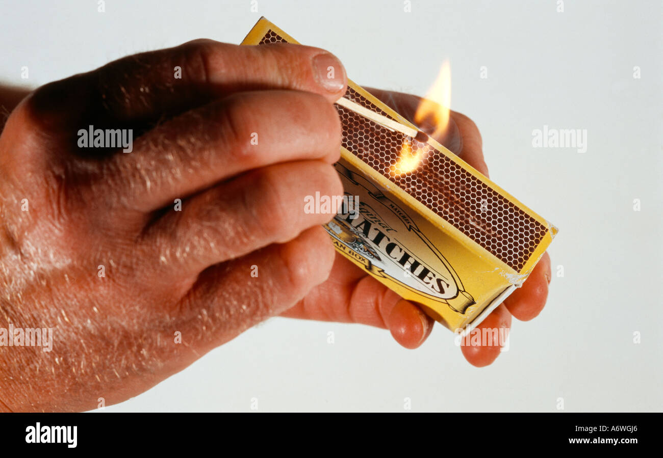 Striking A Match Stock Photo Alamy