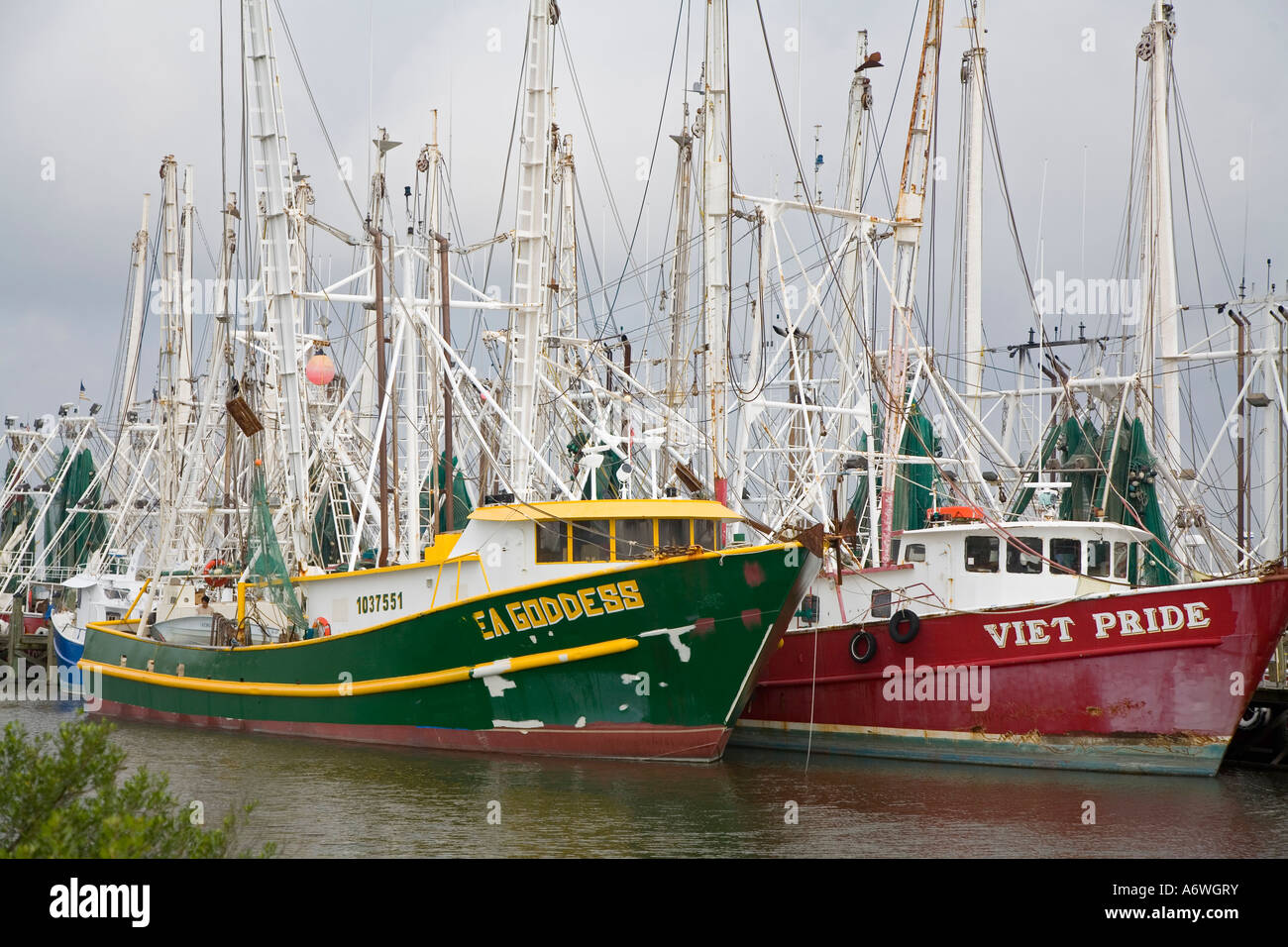 Mississippi Shrimp Boats Stock Photo