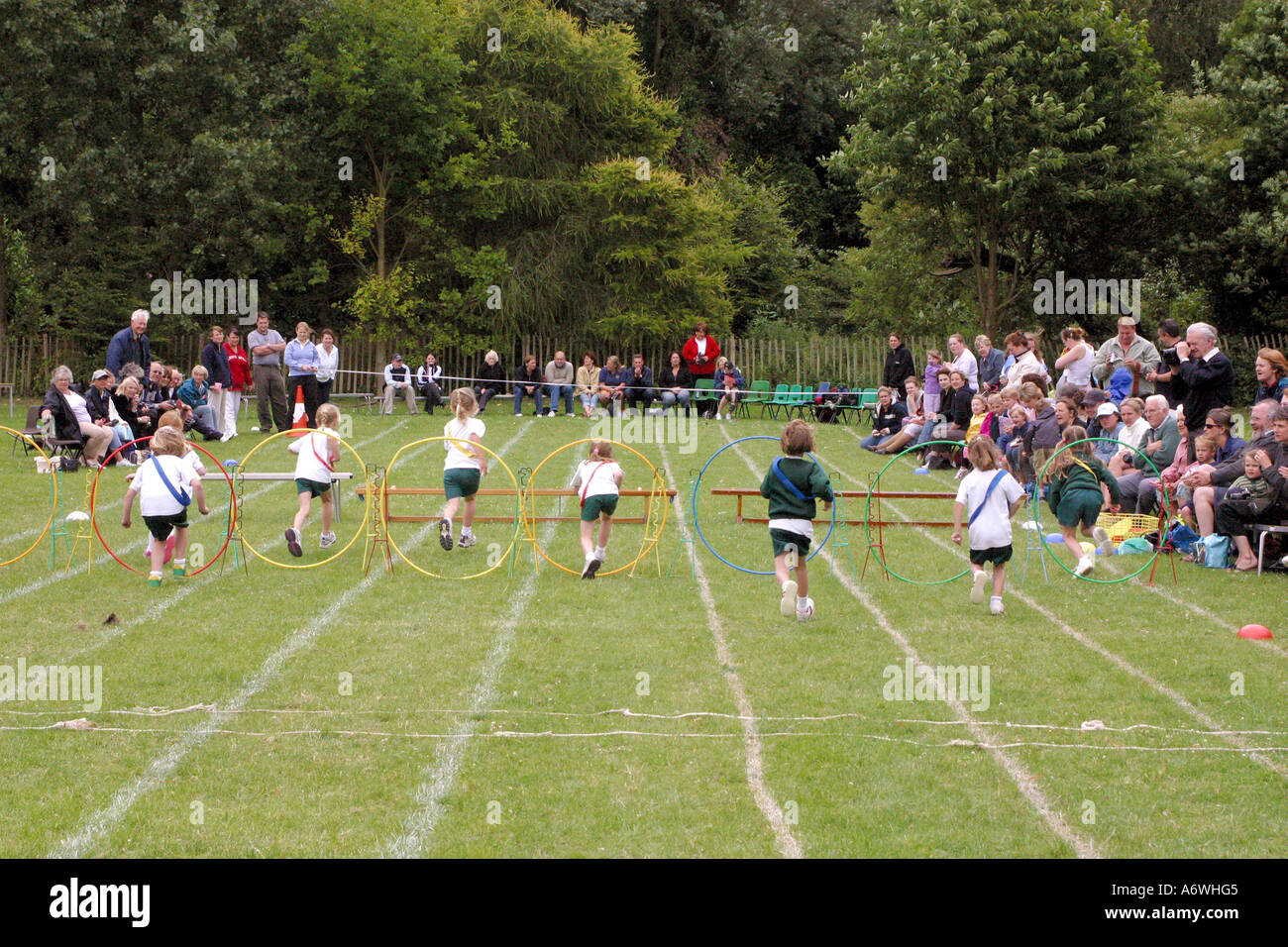Primary school sports day race Stock Photo