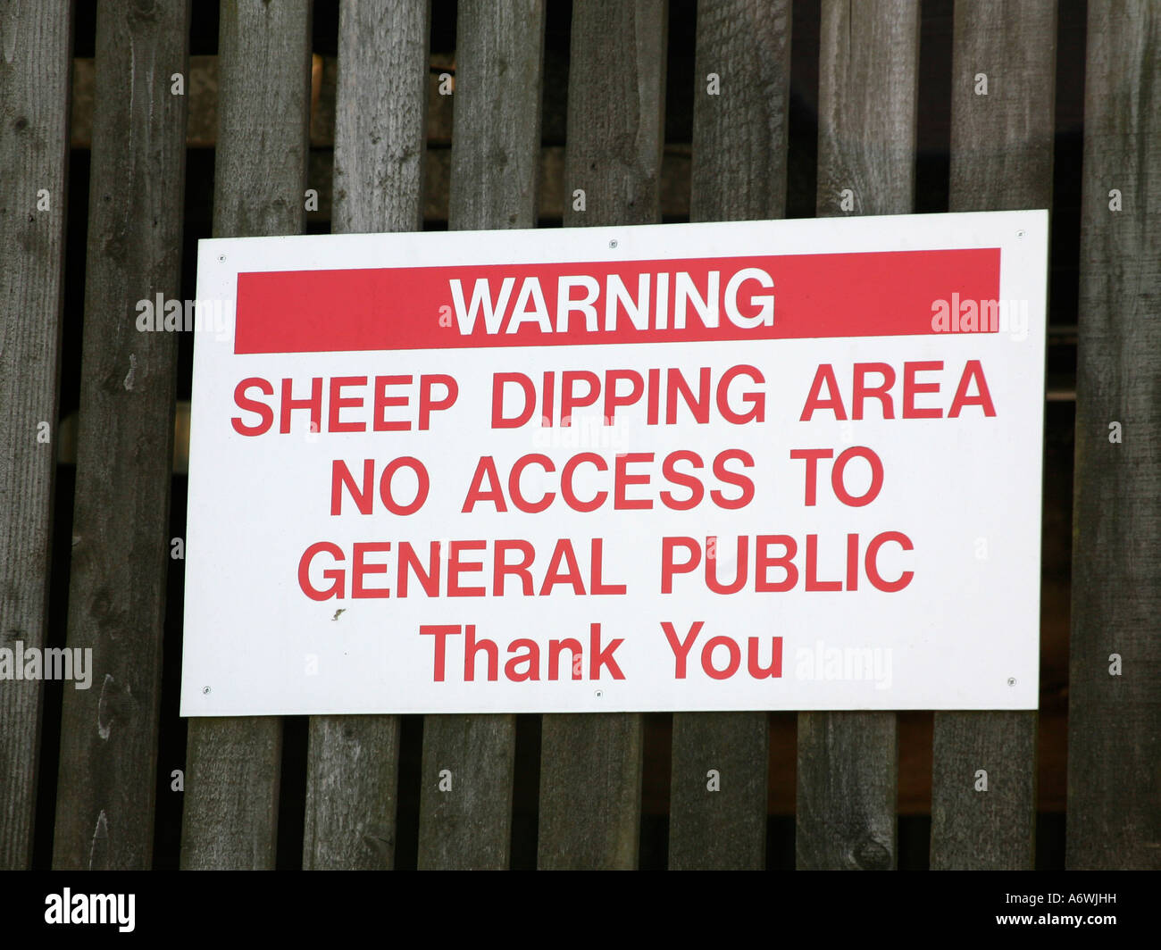 Sheep dipping sign. Stock Photo