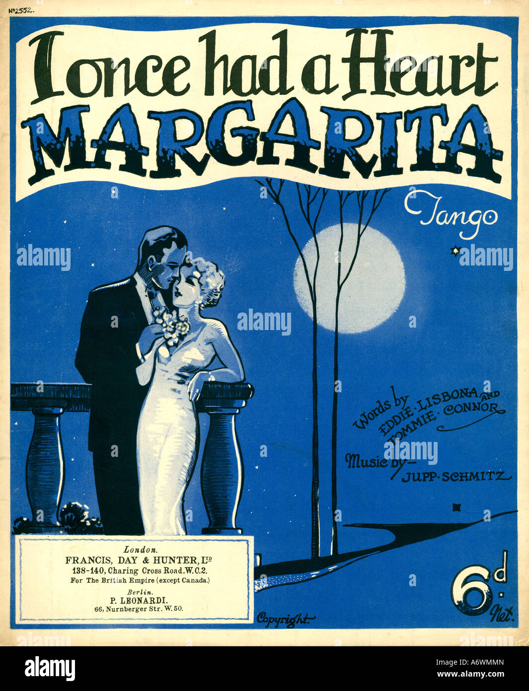 Margarita Tango 1935 song sheet cover I Once had a Heart or so he is