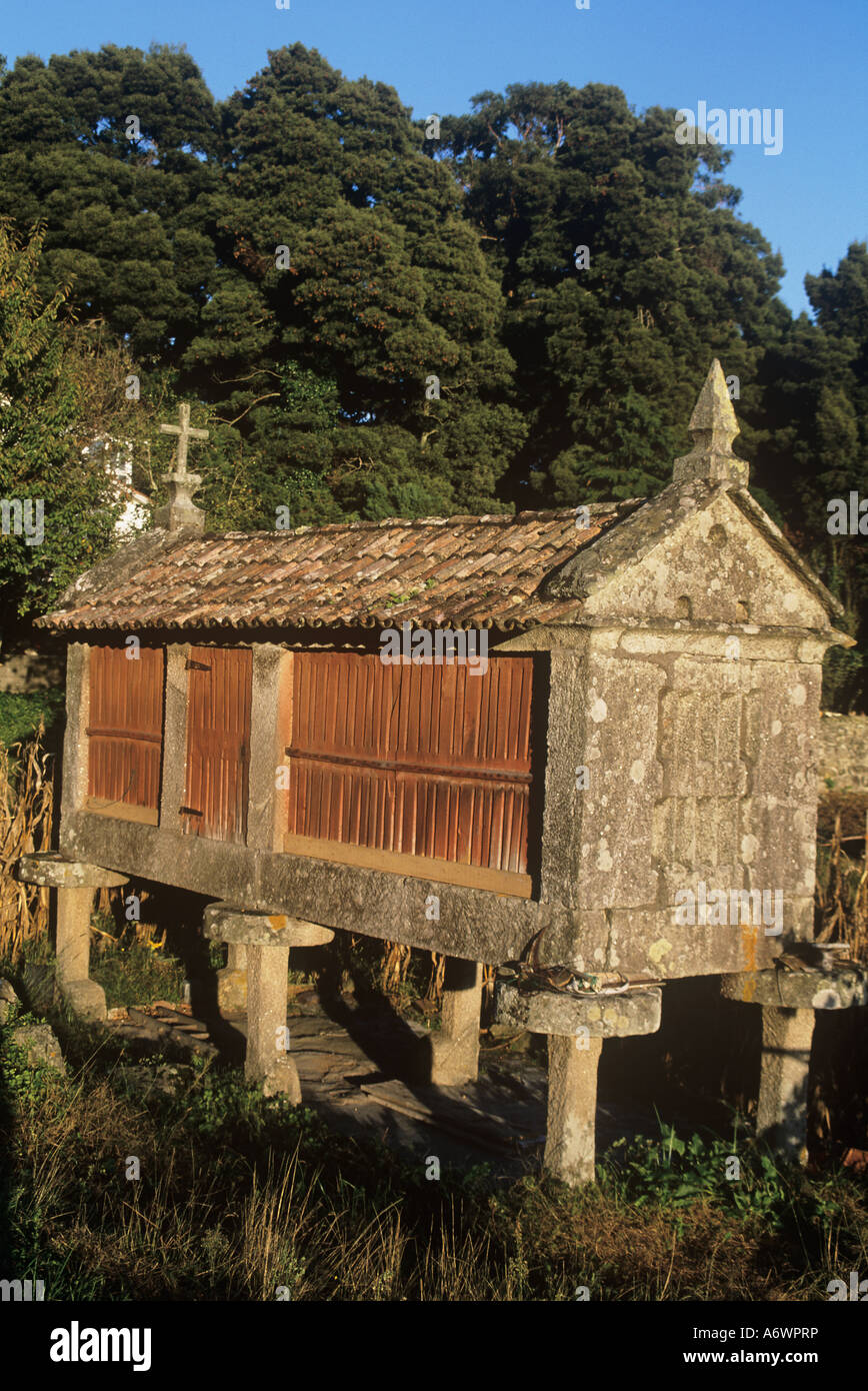 Galicia maize drying shed granary Horreo sun dry Spain Spainish air