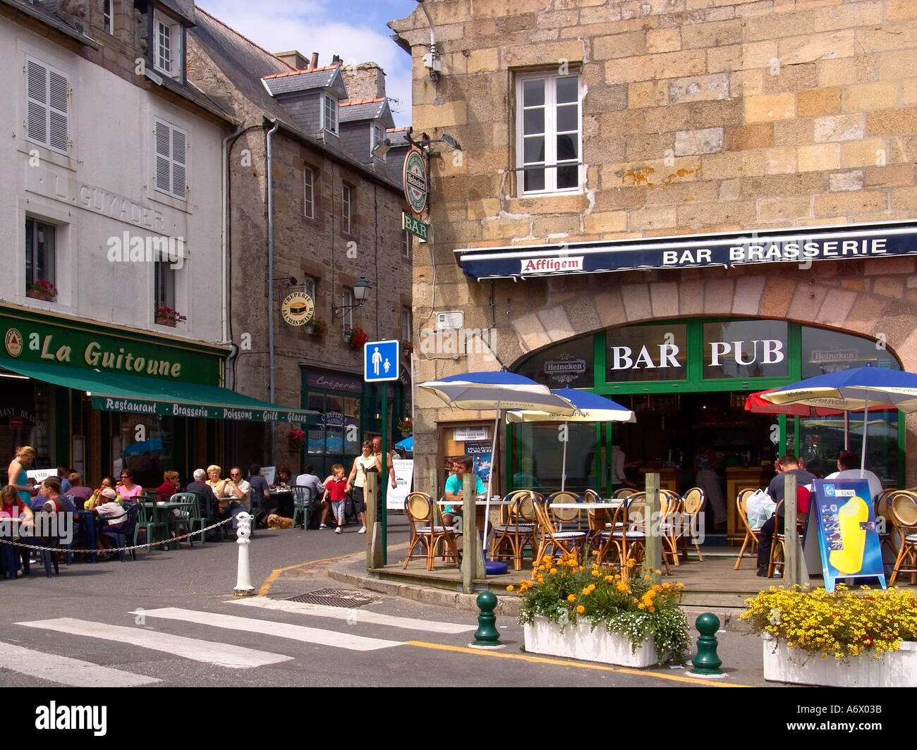 france brittany finistere the holiday resort and port of ROSCOFF Stock Photo