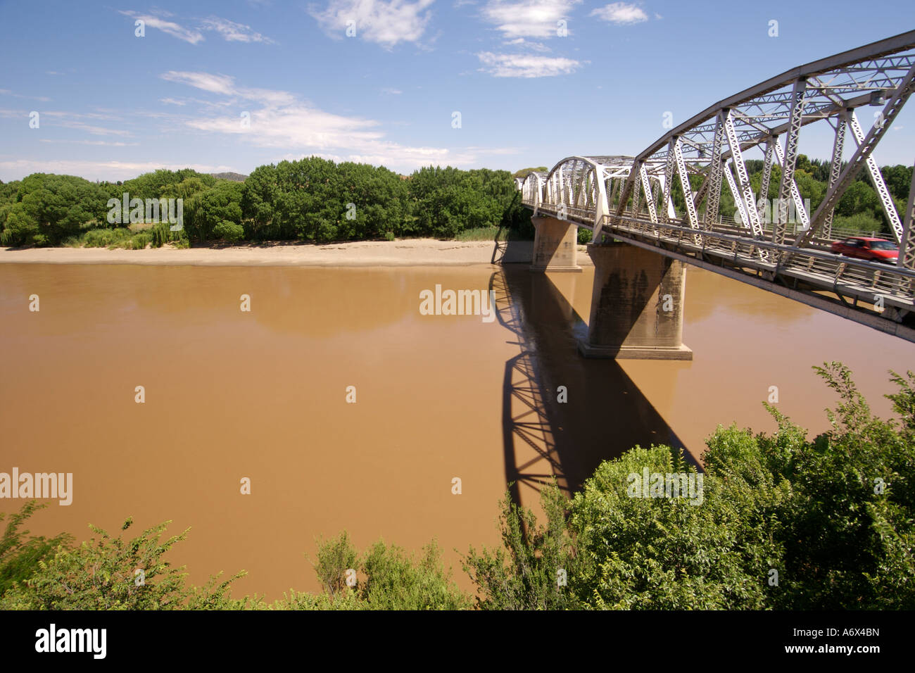 A bridge over the Orange River at AliwalNorth in South Africa Stock