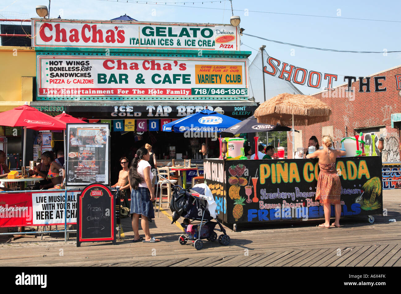 Cha Chas Coney Island Boardwalk Brooklyn New York City USA Stock