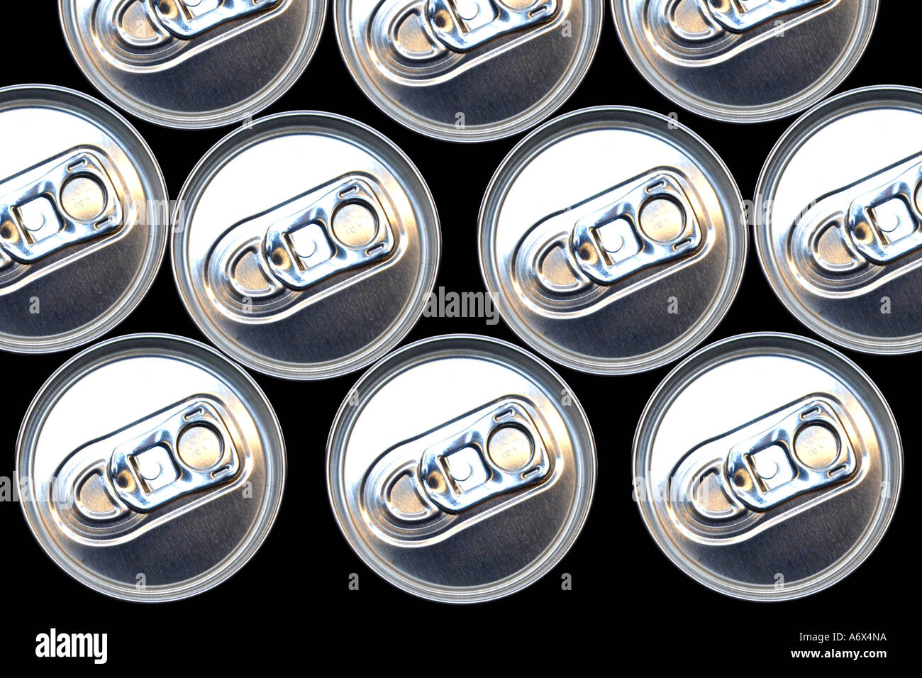 A group of Aluminum Cans tops and their pull tabs Stock Photo Alamy