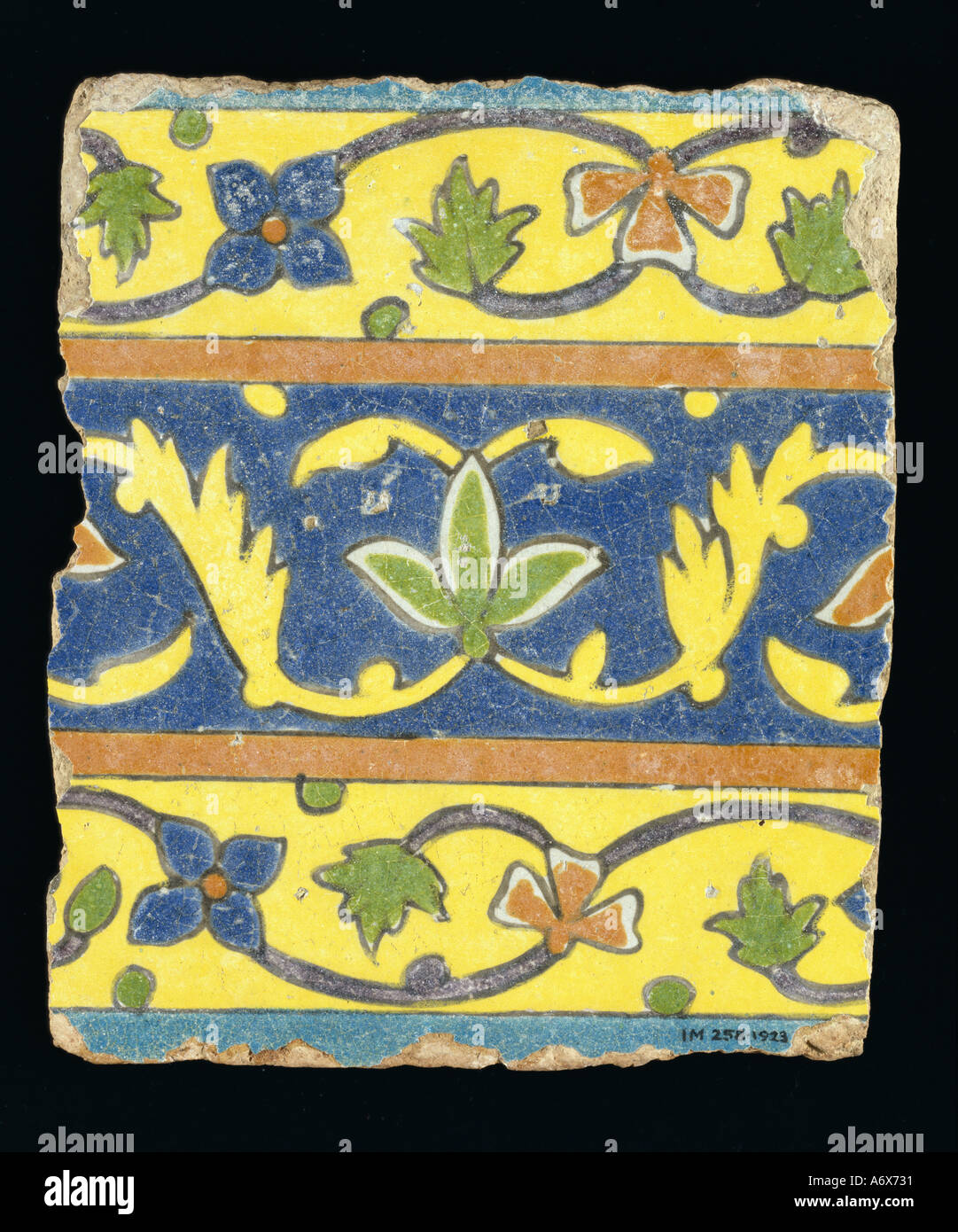 Glazed Tiles. Mughal, Lahore, 17th century. Stock Photo
