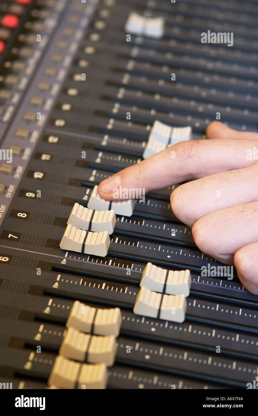 sound editor's mixing desk Stock Photo - Alamy