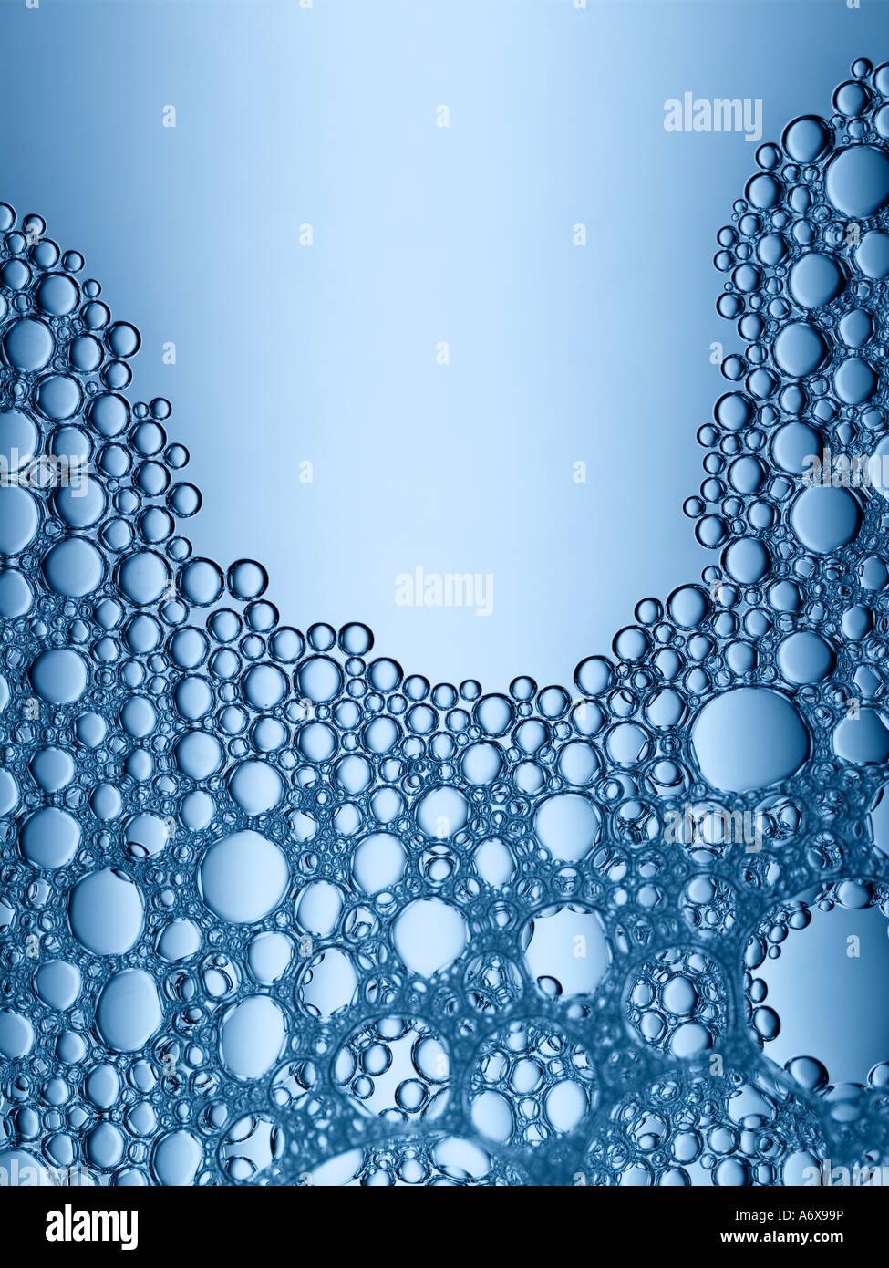 A close up of some blue bubbles Stock Photo