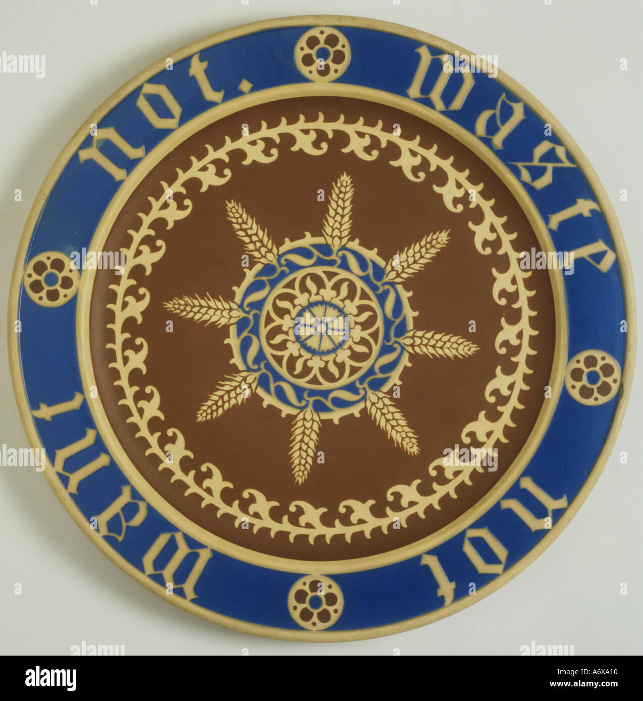 Bread Plate by A W N Pugin. Stoke on Trent, England, mid 19th century. Stock Photo