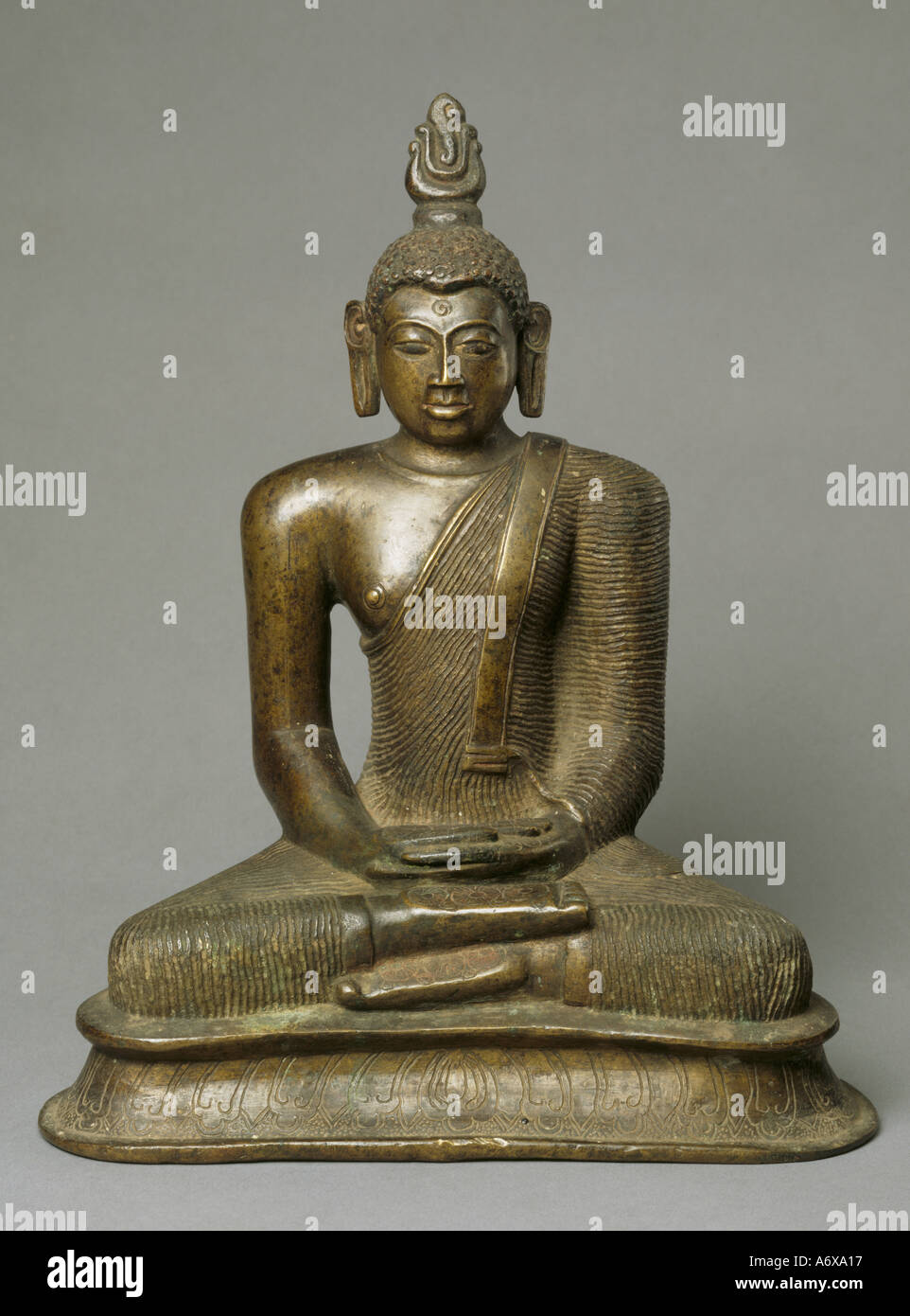 Seated Buddha. Bronze. Sri Lanka, 18th - 19th century. Stock Photo