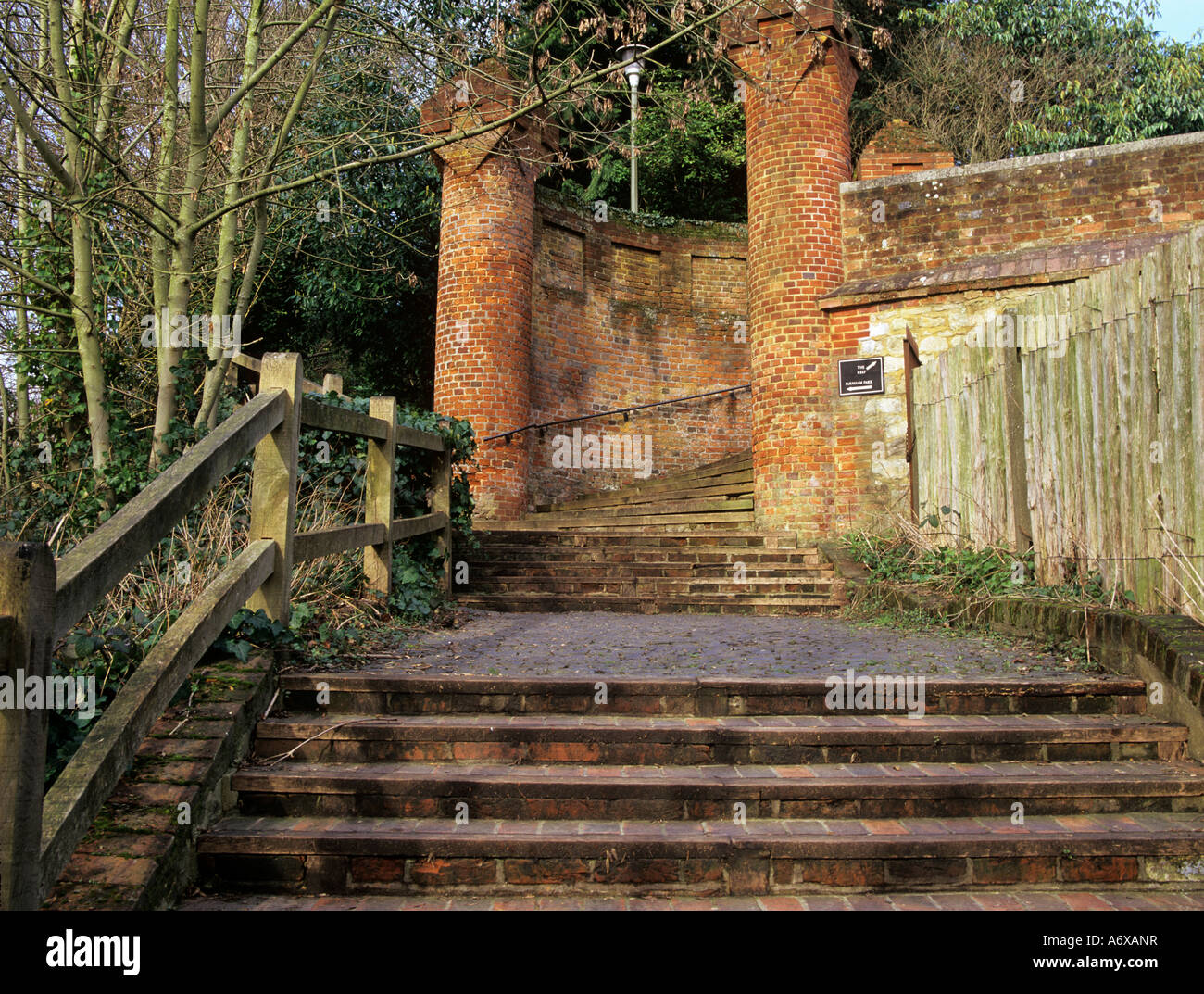 FARNHAM SURREY UK February Blind Steps leading down from