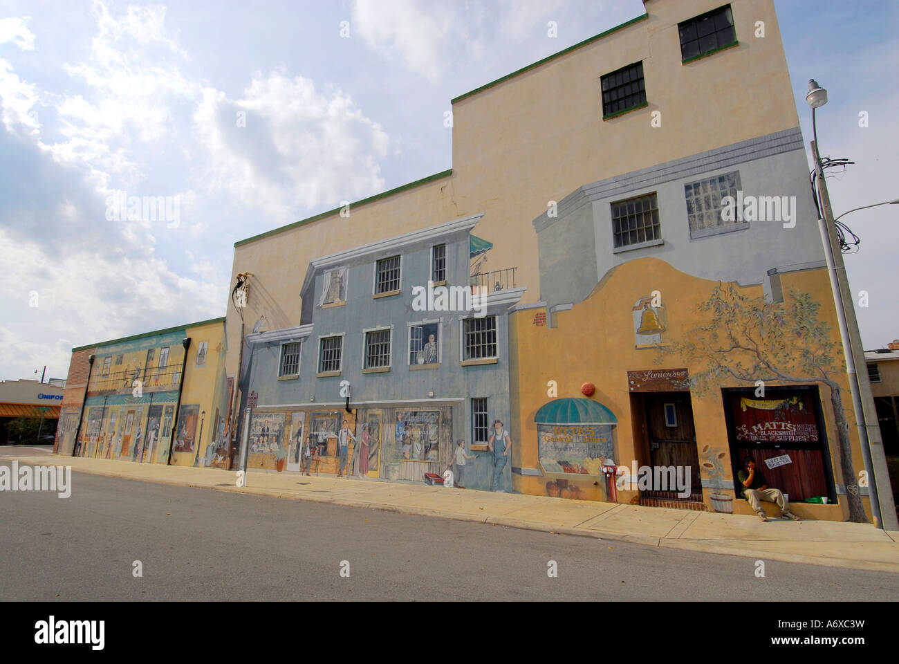 Famous artistic painted murals on buildings in Historic downtown