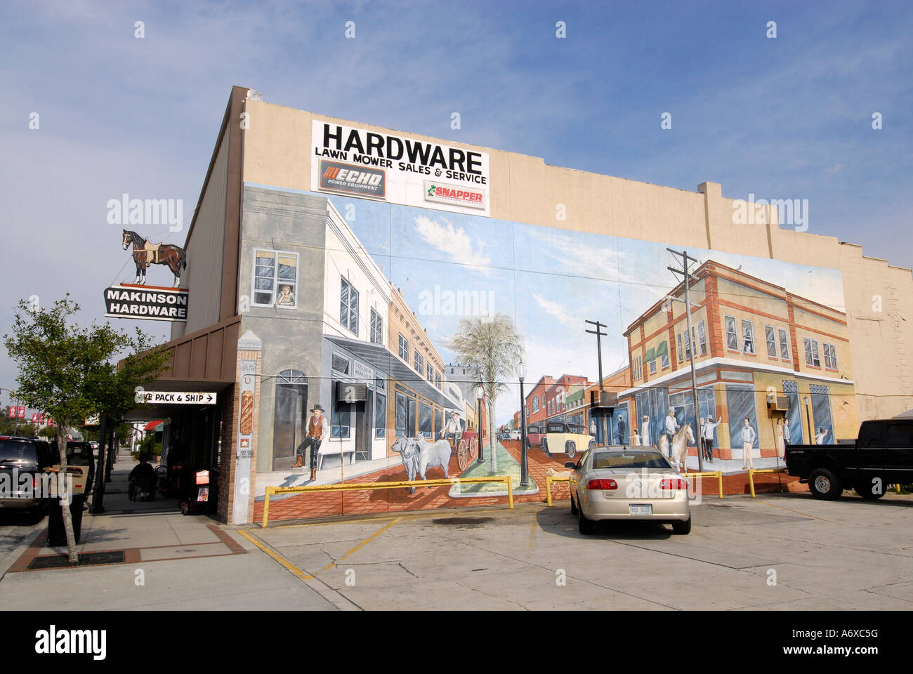 Famous artistic painted murals on buildings in Historic downtown