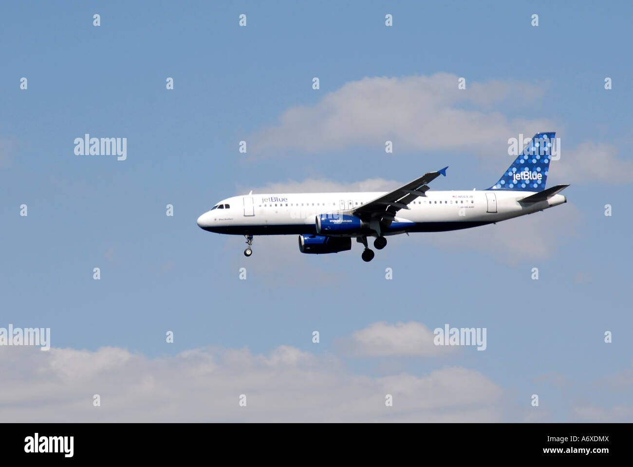 Air Trans Jet airliner aircraft prepare to land at Sarasota Florida FL airport Stock Photo
