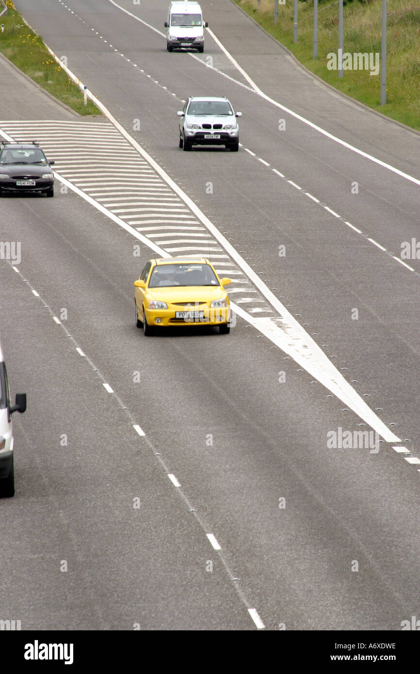 M62 intersection with M606 Cleckheaton and Bradford with light to moderate traffic Stock Photo