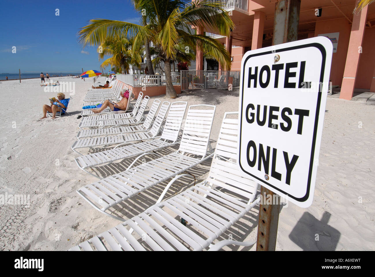 Fort Meyers Beach Florida FL is a popular tourist snowbird student spring break destination recreation and vacation holiday Stock Photo