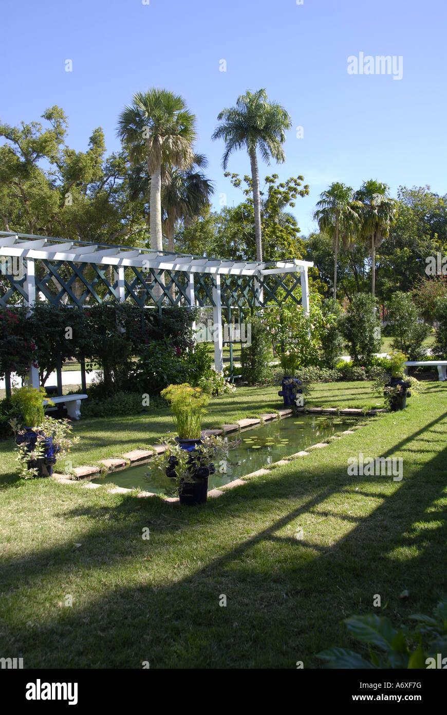 Southwest Ft Fort Meyers Myers Florida FL Minas Mina Moonlight Garden located on Edison and Ford Winter Estates Stock Photo