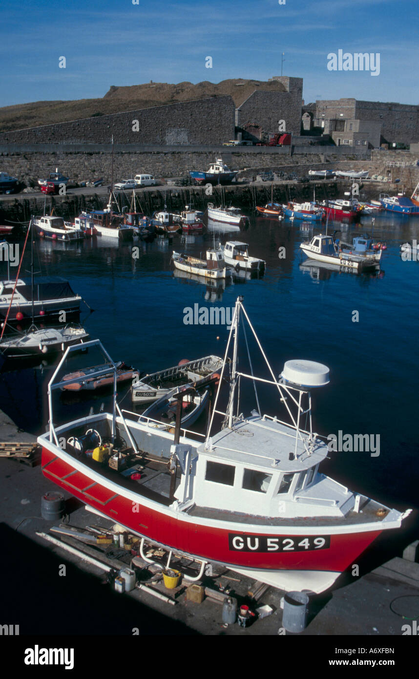 Braye Harbour, Alderney Stock Photo