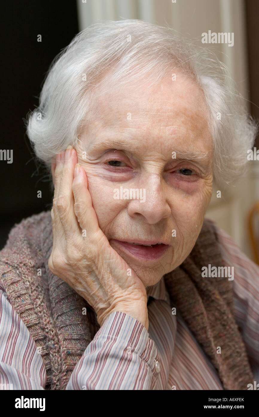 90 year old woman at home MR Stock Photo