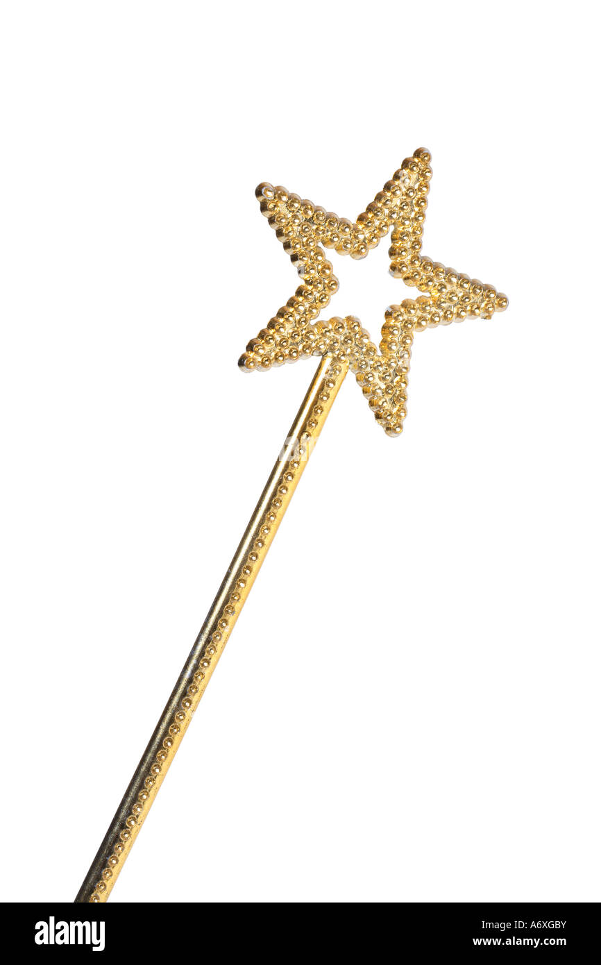 Magic wand cut out on white background Stock Photo