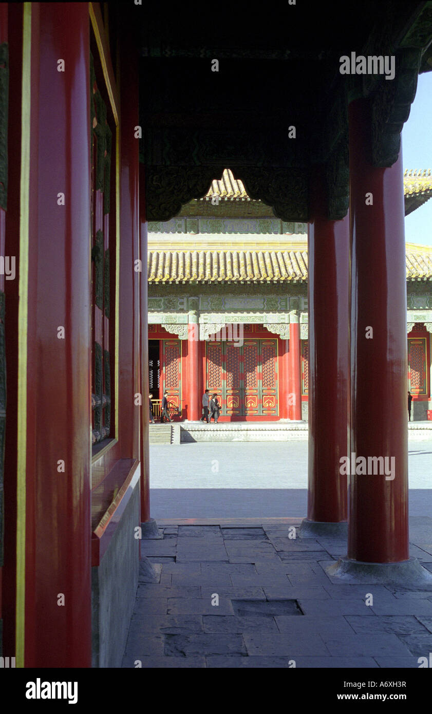 columns and walkway inside the forbidden city beijing china Stock Photo ...