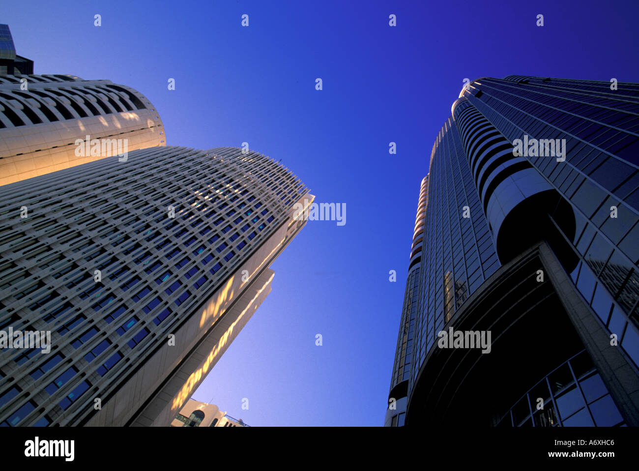 Middle East, United Arab Emirates, Abu Dhabi, The Silver Tower highrise Stock Photo