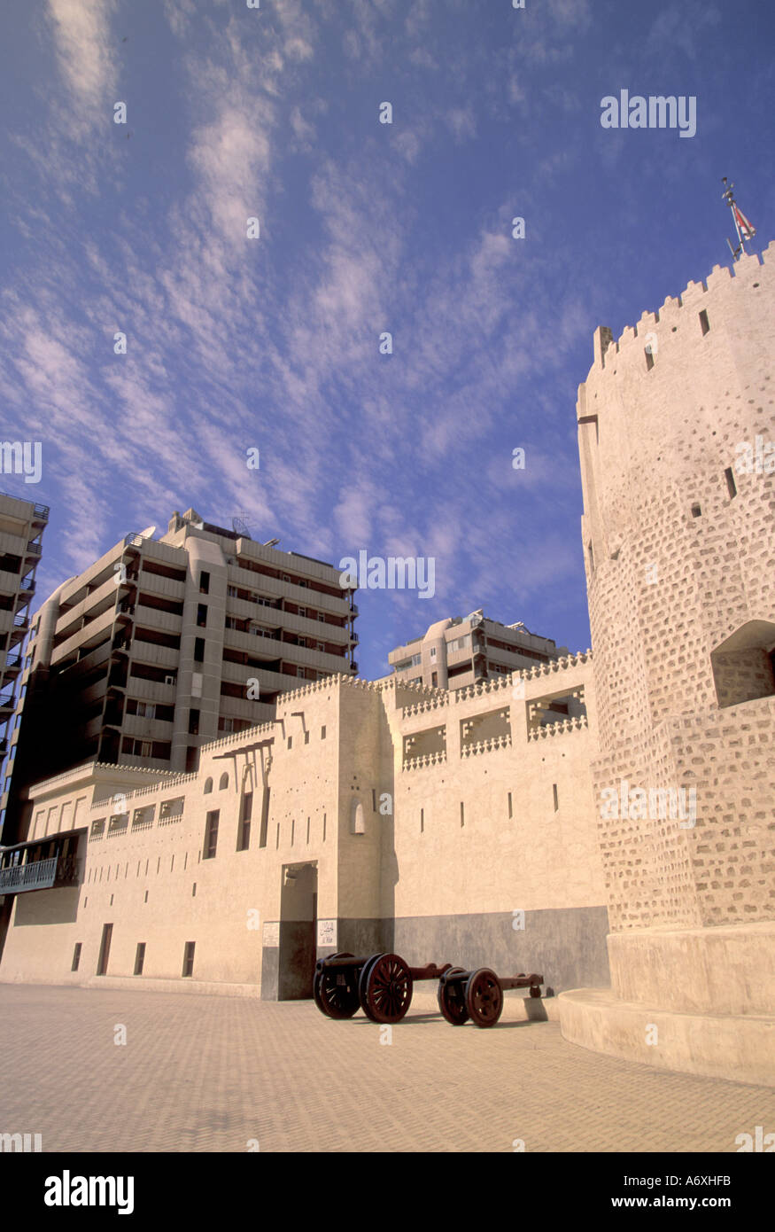 Middle East, United Arab Emirates, Sharjah, Al, Hisn Fort, b. 1822 Stock Photo