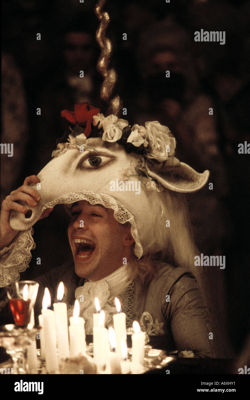 AMADEUS 1984 Saul Zaentz film with Tom Hulce as Mozart Stock Photo