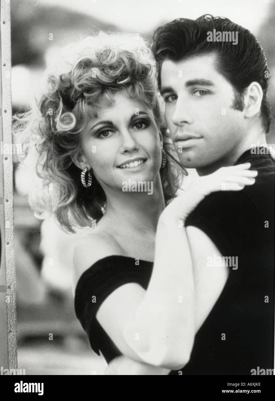 GREASE John Travolta and Olivia Newton John in the 1978 Paramount film Stock Photo