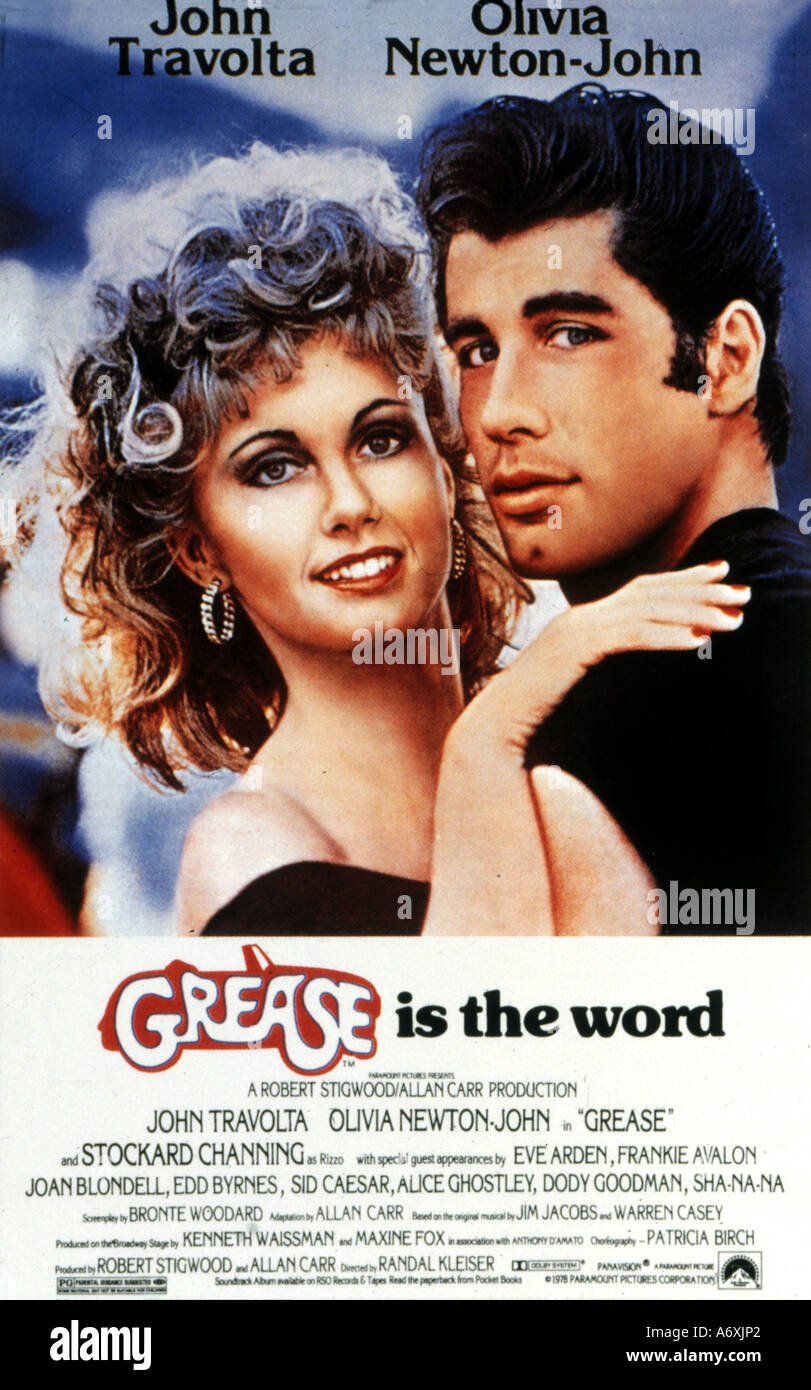 GREASE poster for the 1978 Paramount film Stock Photo