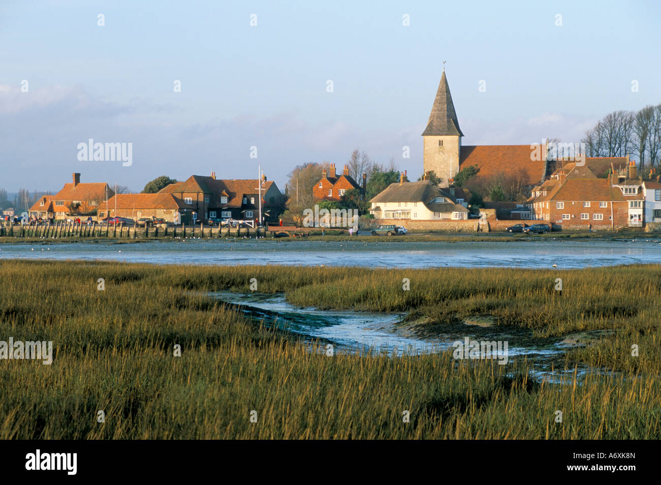 Harbour and church Bosham West Sussex England United Kingdom Europe Stock Photo - Alamy