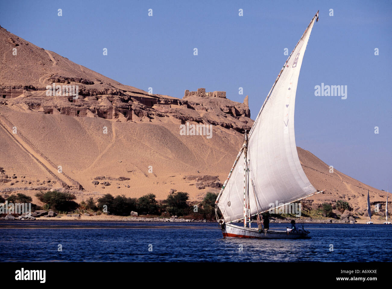 Felucca on the River Nile Aswan Egypt Stock Photo - Alamy